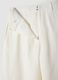 White cotton blend flare trousers with regular waist_6
