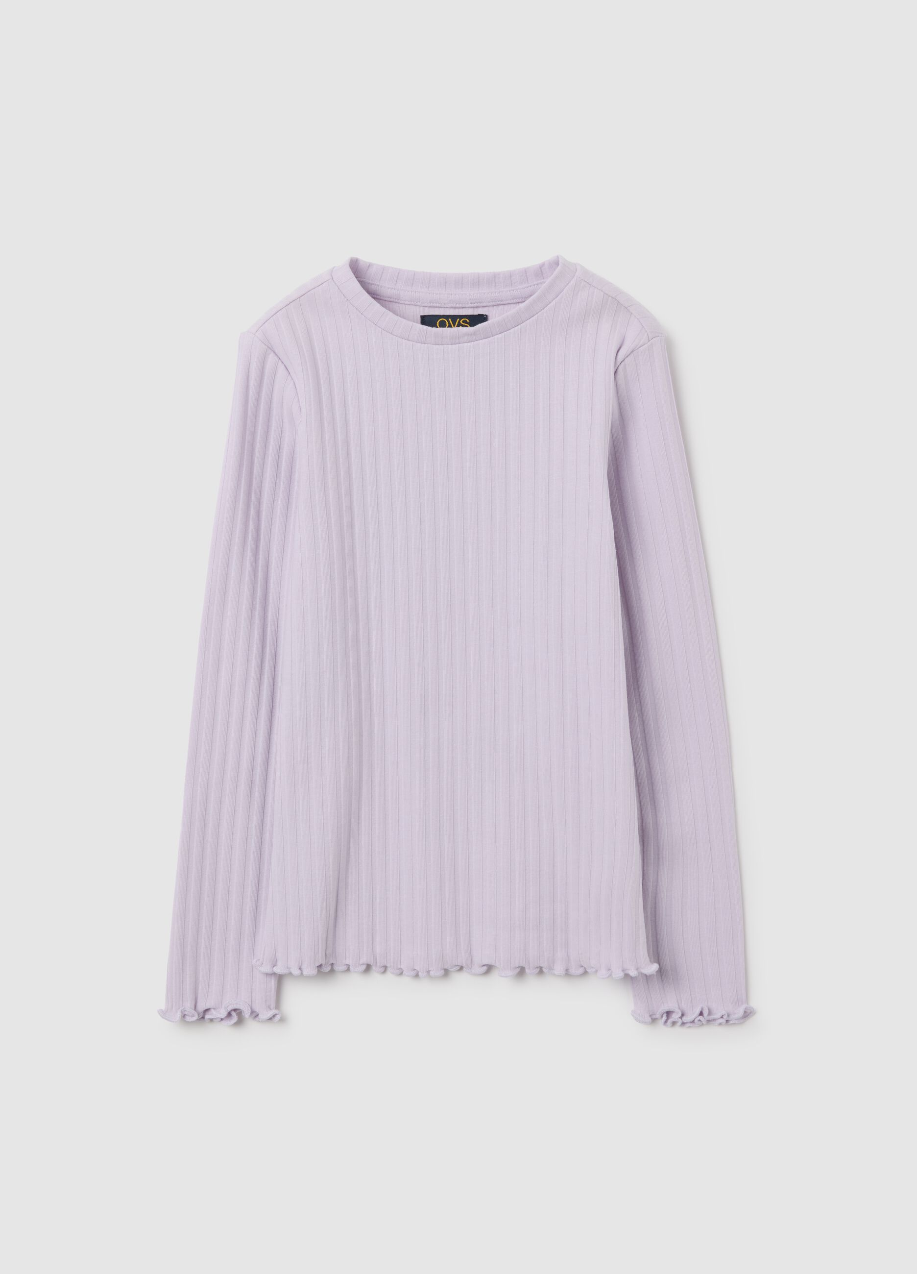 Maglia da bambina in cotone viola regular fit