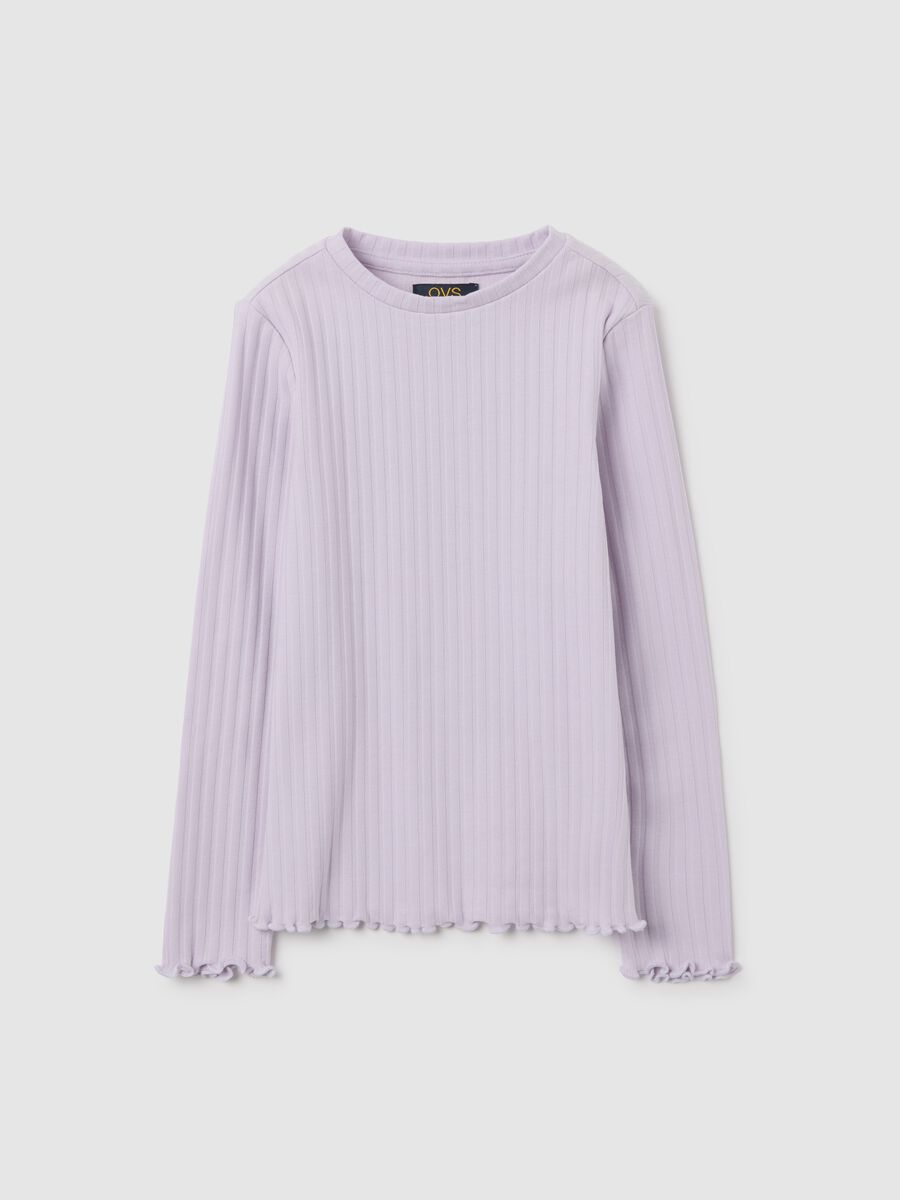 Maglia da bambina in cotone viola regular fit_0