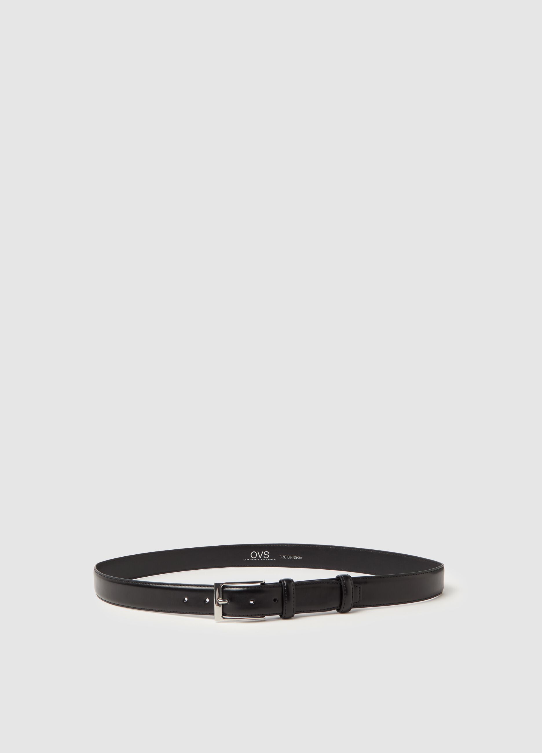 Solid colour belt with rectangular buckle