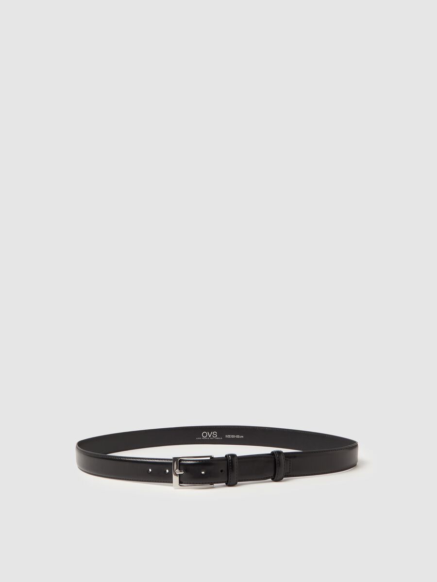 Solid colour belt with rectangular buckle_0