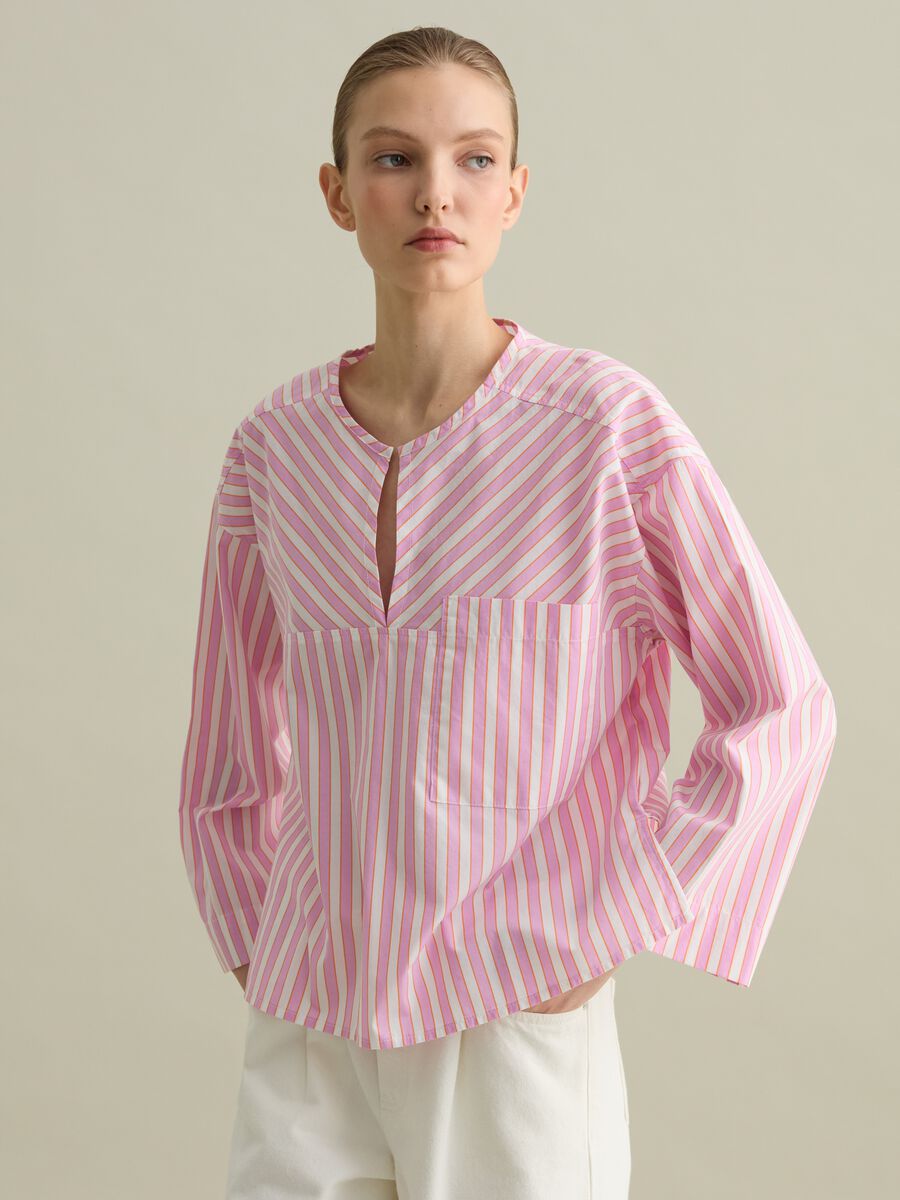 Striped blouse in poplin_0