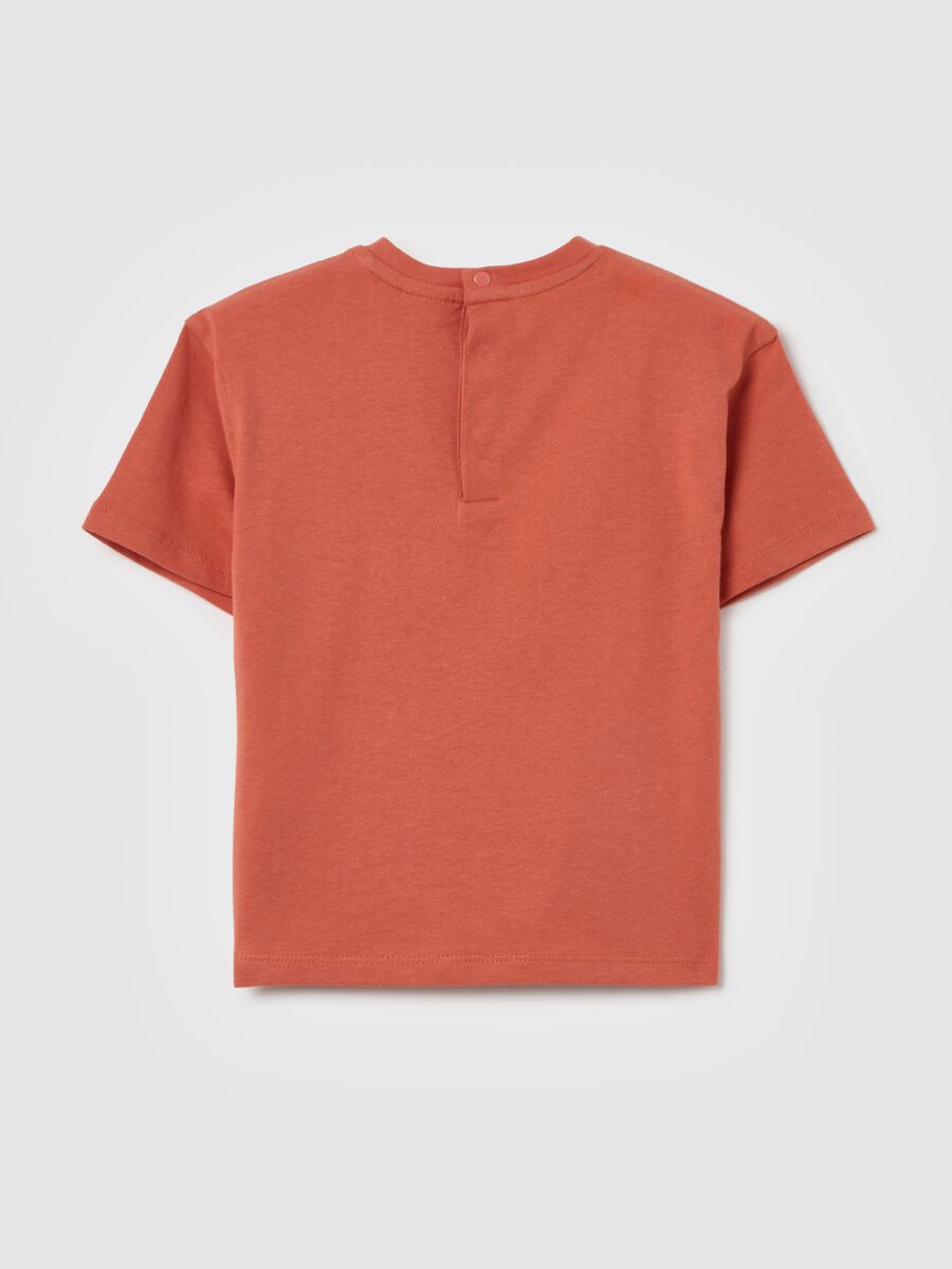 Orange newborn T-shirt in pure cotton regular fit with print_1