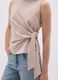 Beige mixed fitted top with knot_3