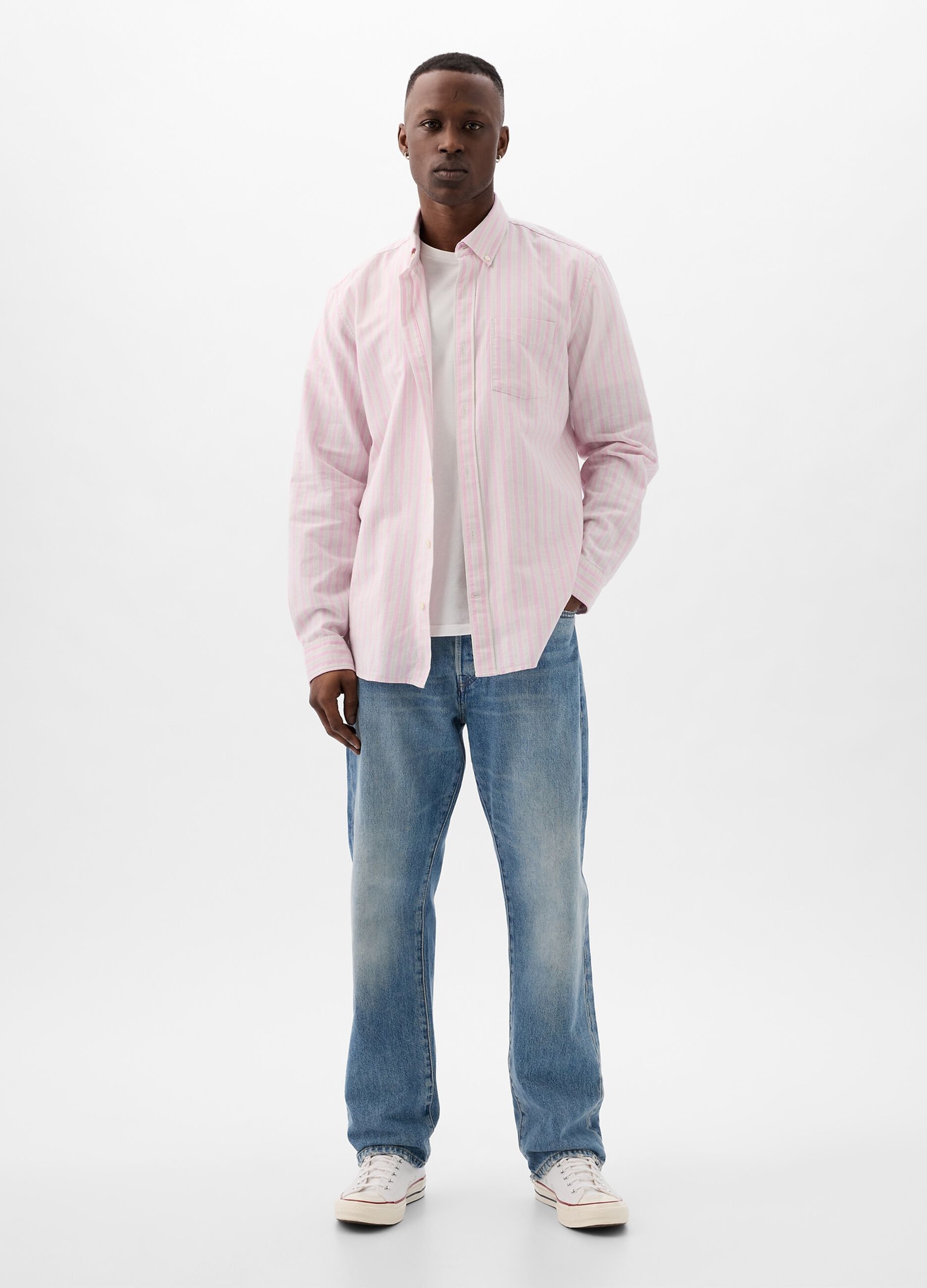 Ovs Camicia regular fit in cotone oxford a righe