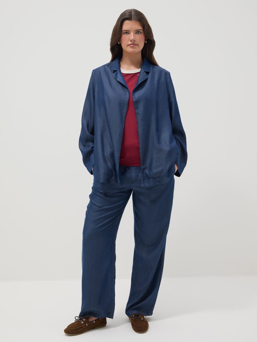 Blazer in puro lyocell blu regular fit_2