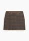 Brown striped pure cotton mini skirt_5