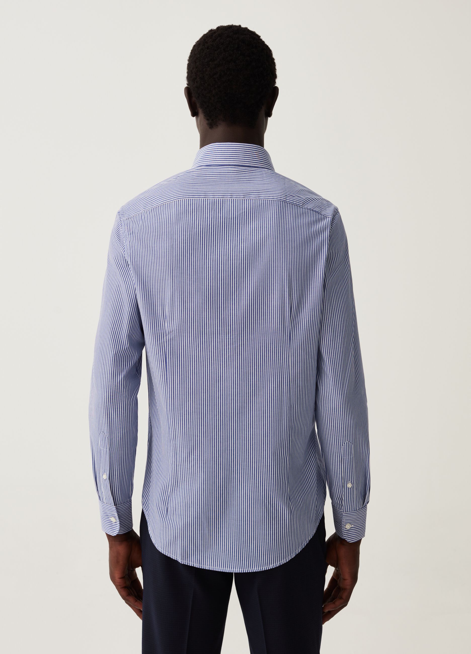 Camicia slim fit a righe button-down_2