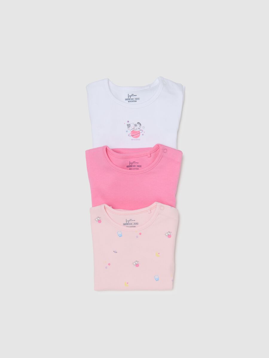 Multicoloured pure cotton baby girl bodysuit set_2