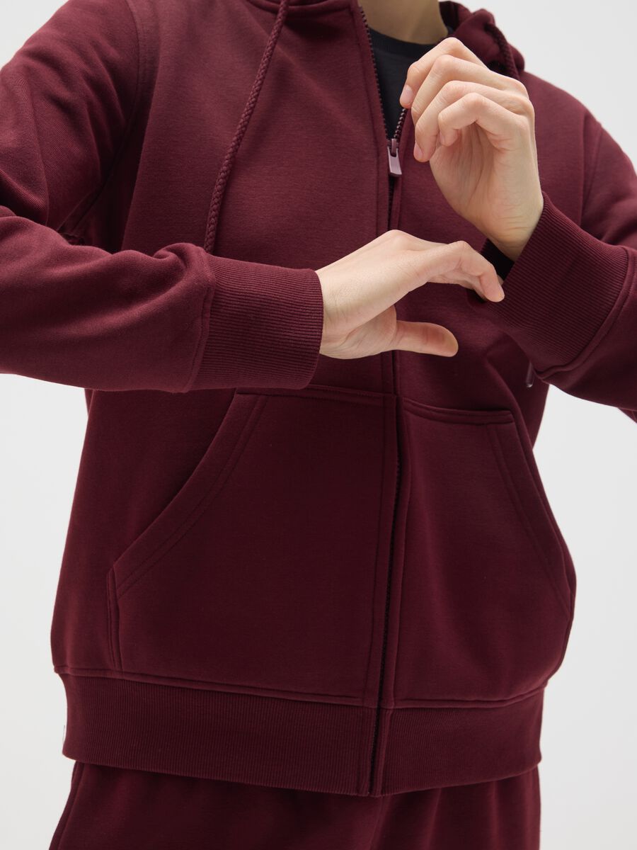 Red Cotton Blend Sweatshirt Regular Fit_3