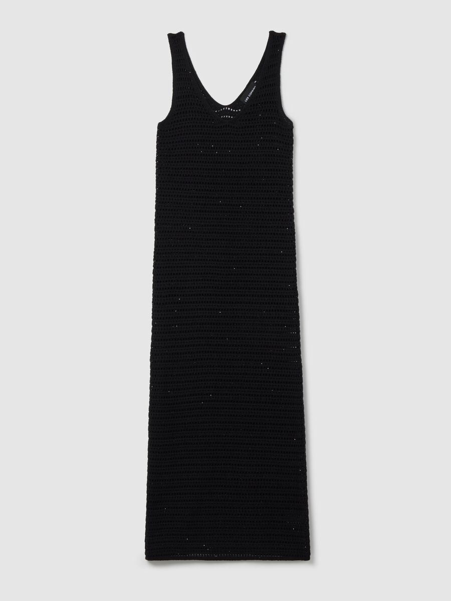 Long sleeveless crochet dress_4