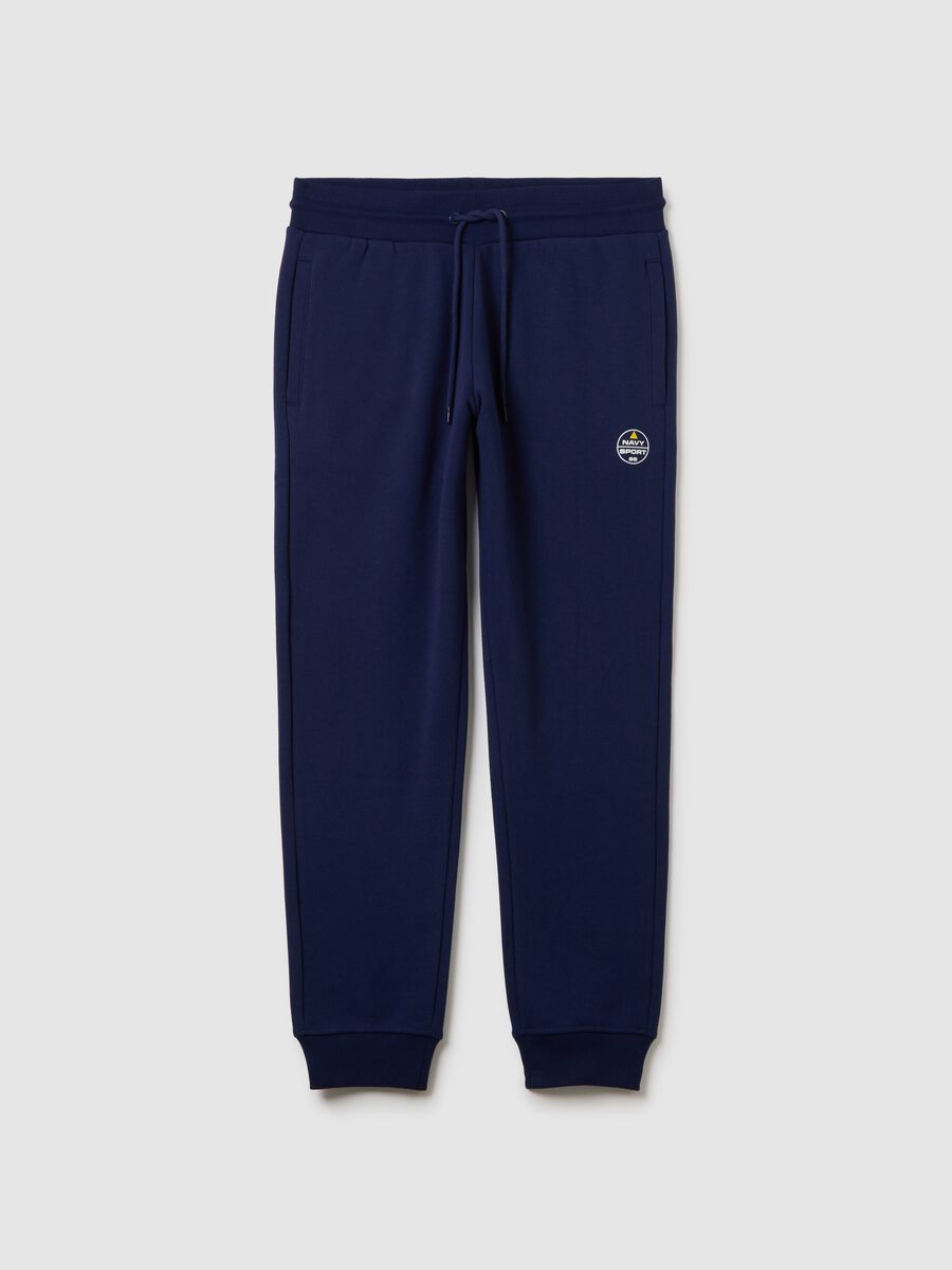Pantaloni sportivi blu elasticizzati _4