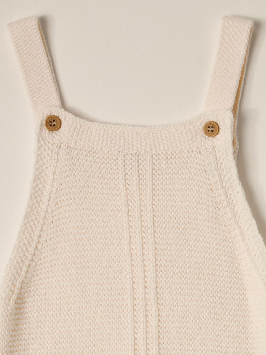 IANA newborn boy knit dungarees in 100% cotton_2
