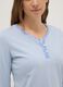 Blue nightshirt in pure cotton regular fit with Henley neckline_3