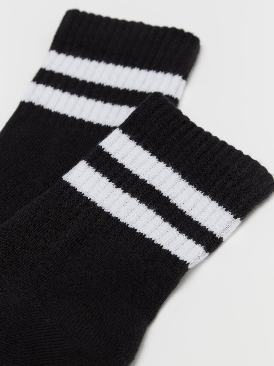 Three-pair pack tennis socks with striped bands_1