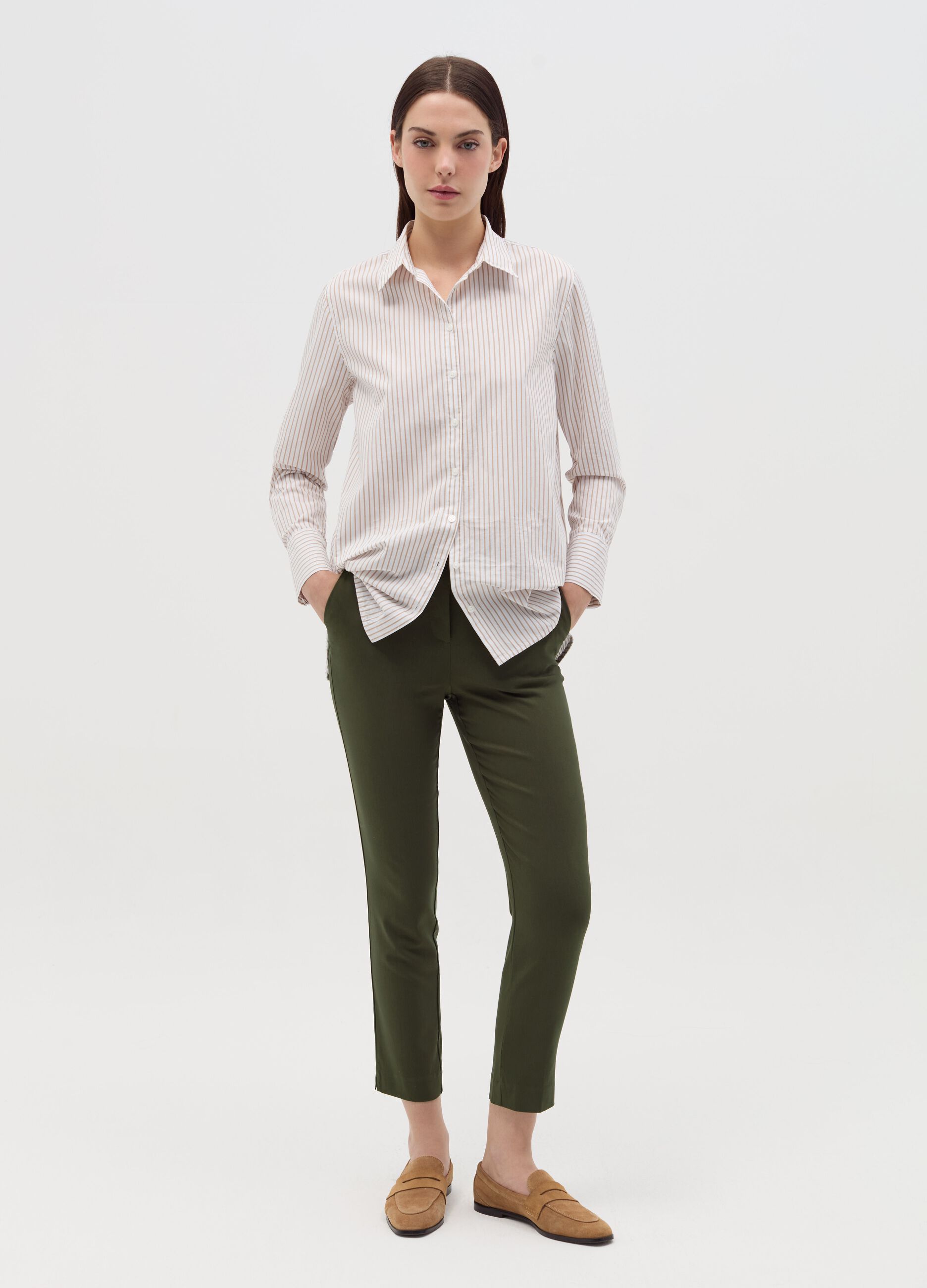 Slim-fit ankle-length chinos