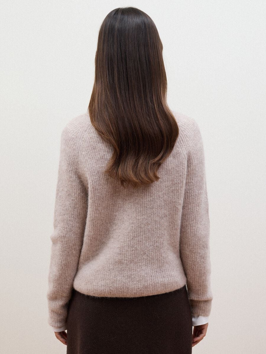 Beige alpaca and wool blend crew-neck jumper_3