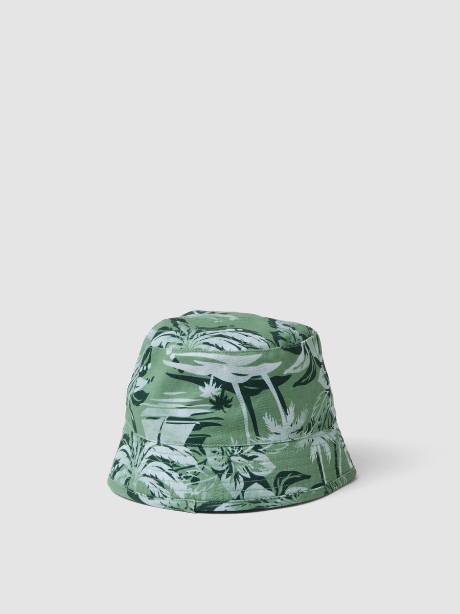 Cappello bucket verde in puro cotone jersey_0