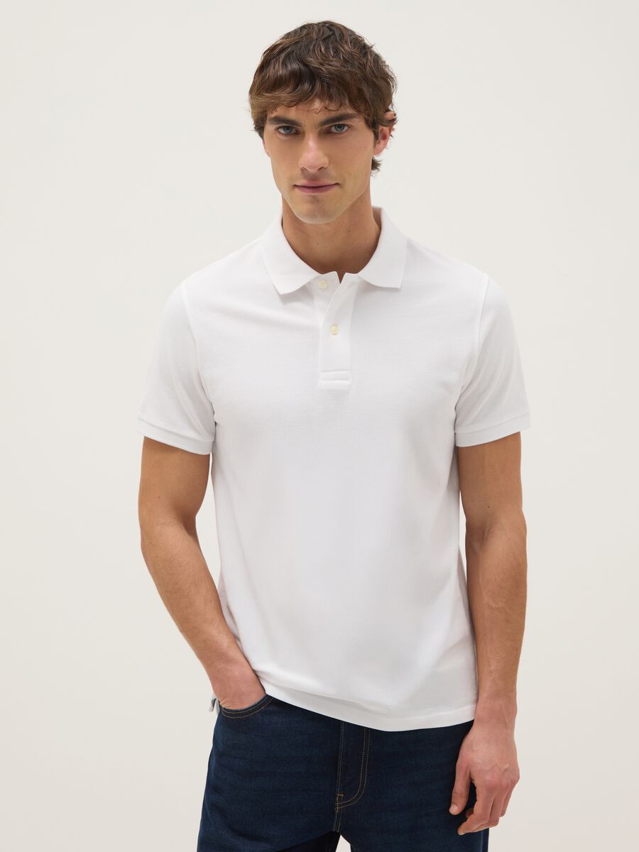 White pure cotton polo shirt regular fit_0
