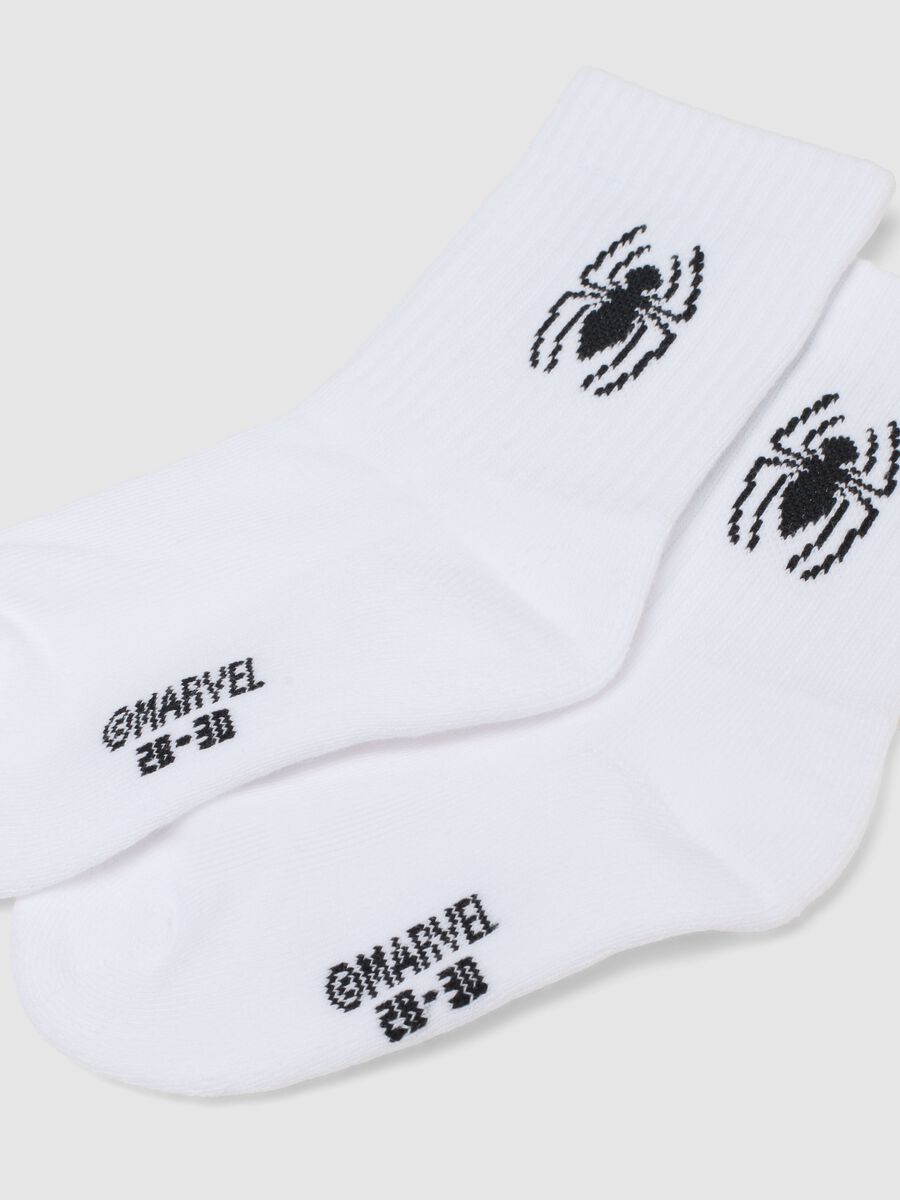 Bipack calze in misto cotone bianco da bambino con loghi Spider-Man_2