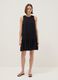 Sleeveless pure viscose black dress, regular fit_0