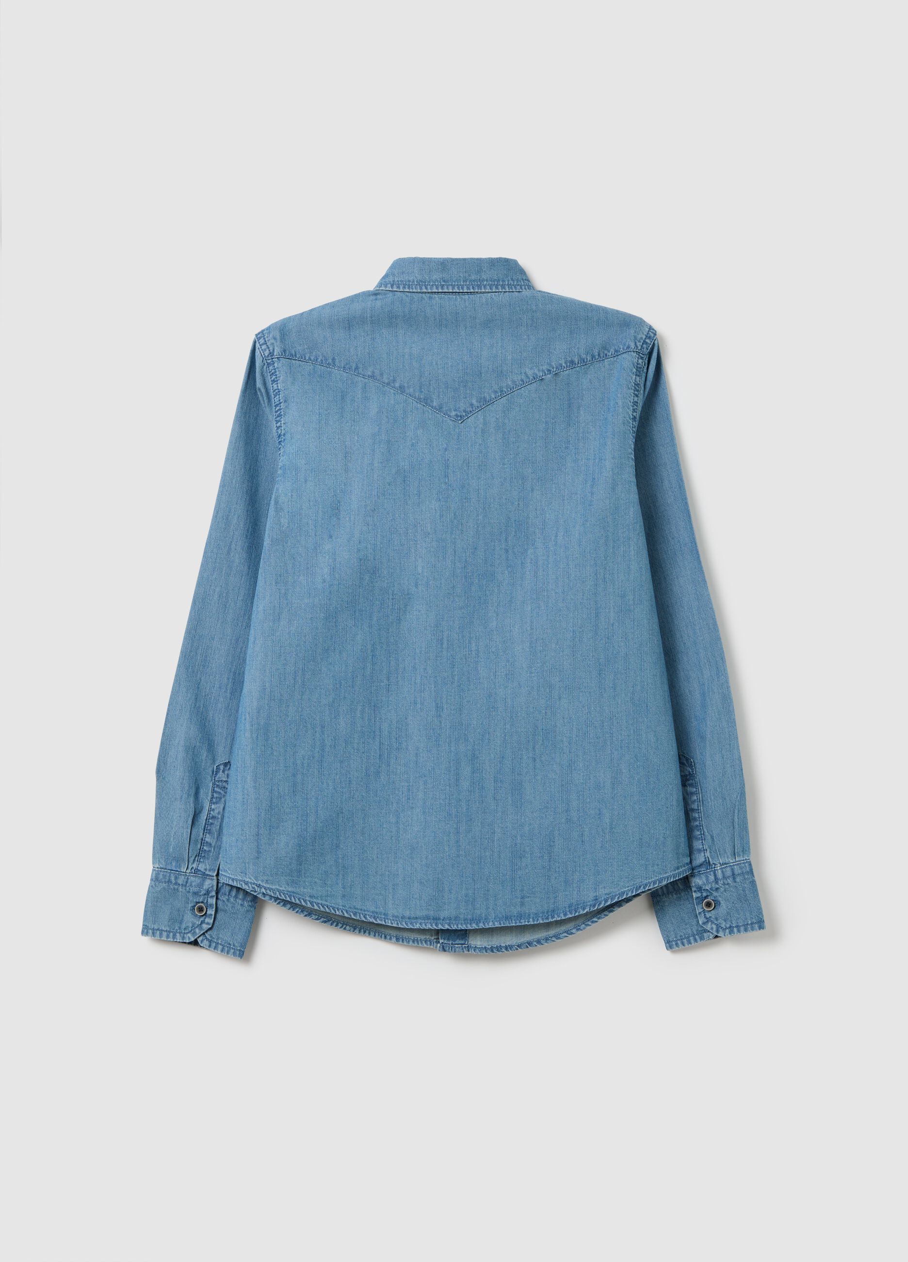 Blue classic shirt in chambray denim