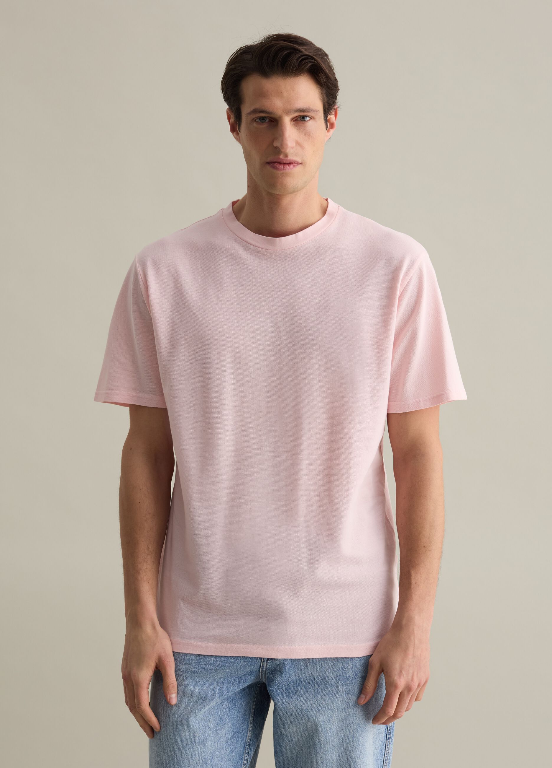 Solid colour cotton T-shirt