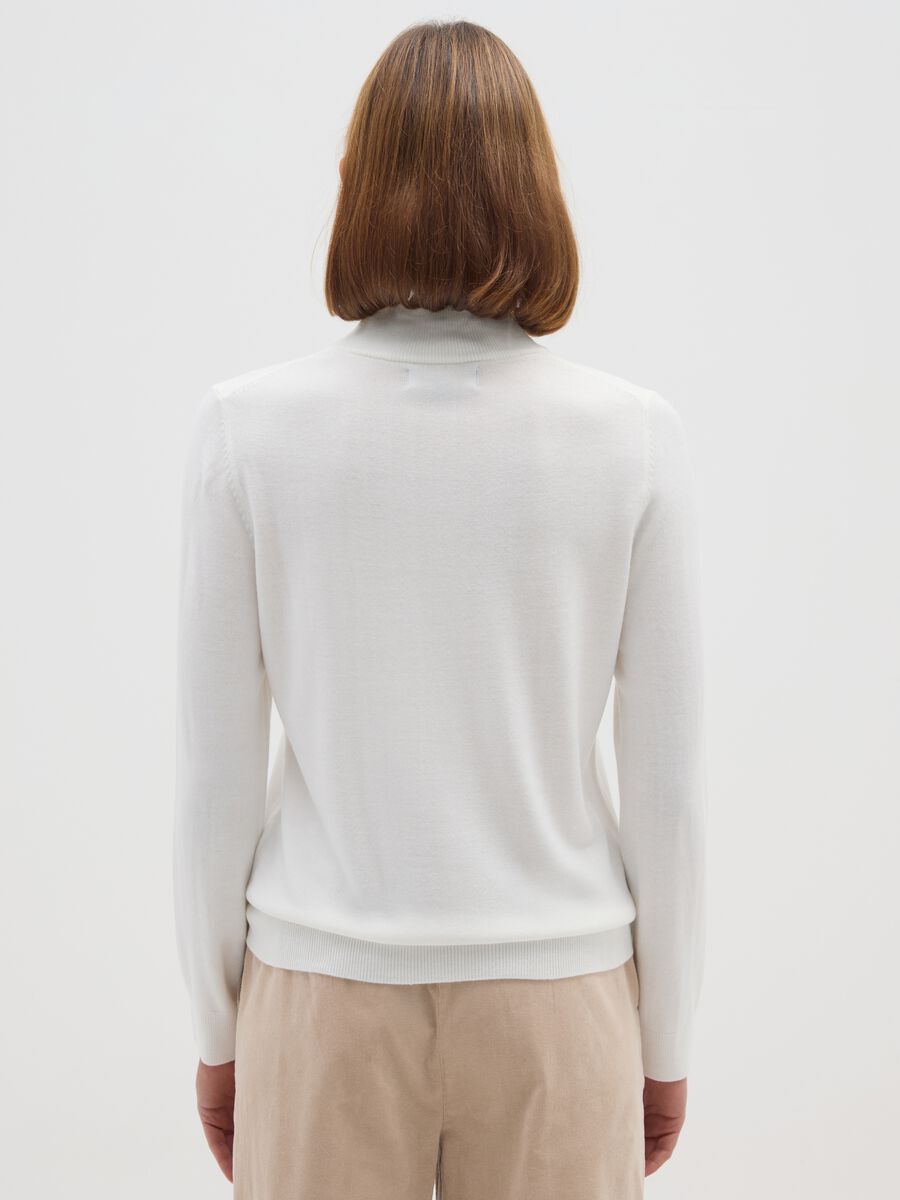 White Acrylic High Neck Jumper_2