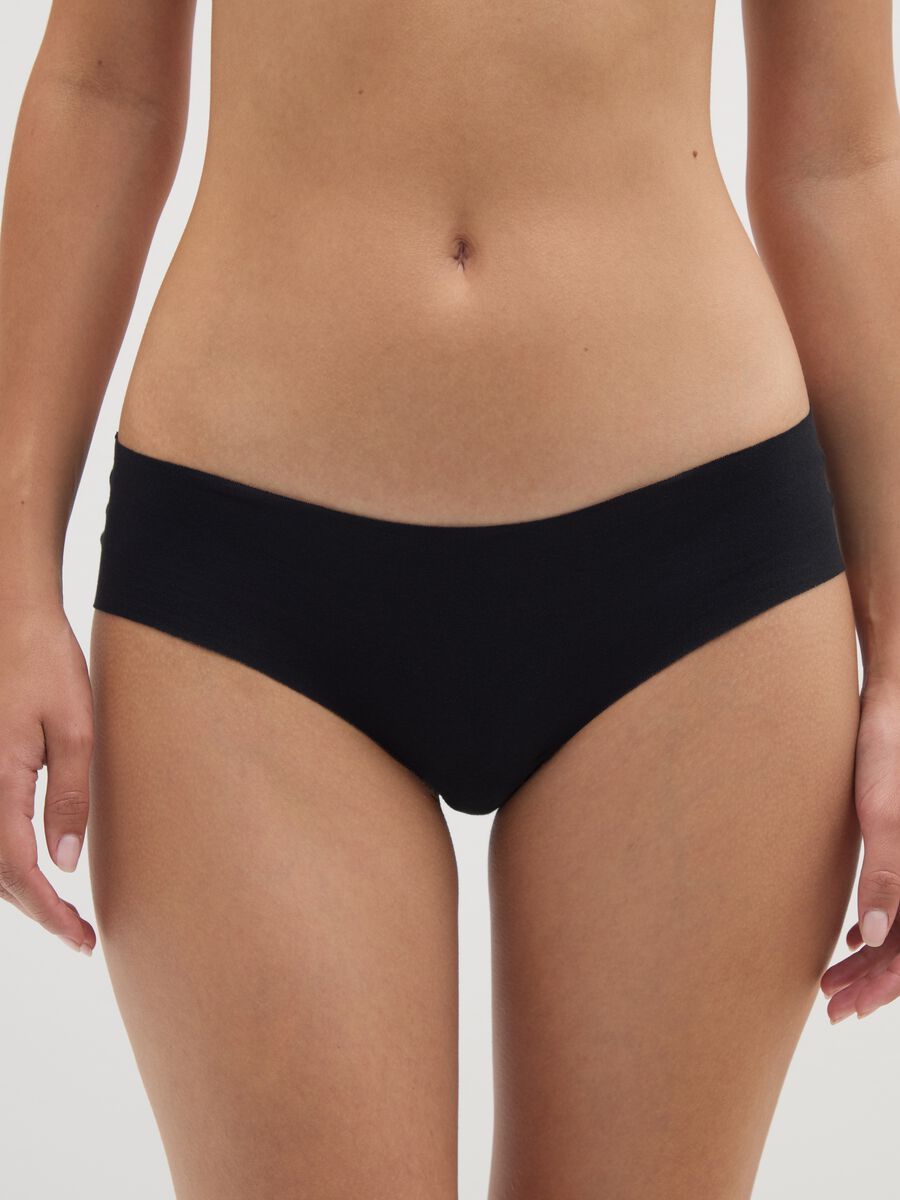 Black stretch cotton knickers_1