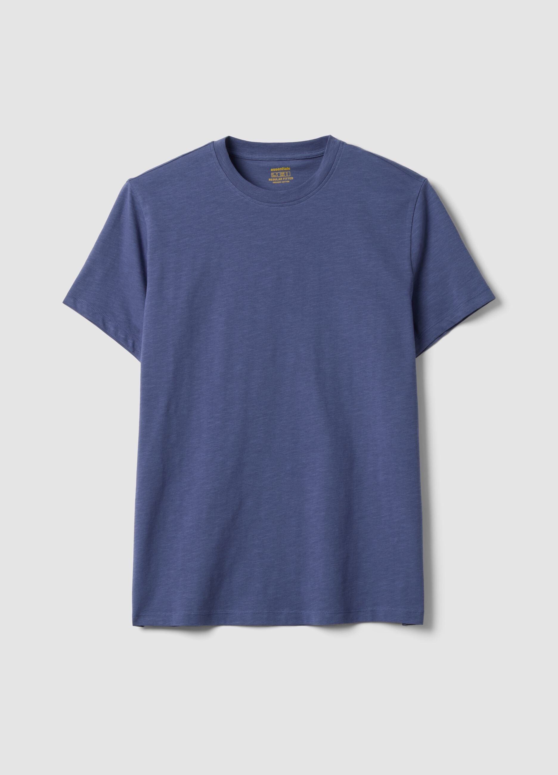 Purple pure cotton regular-fit short-sleeve T-shirt