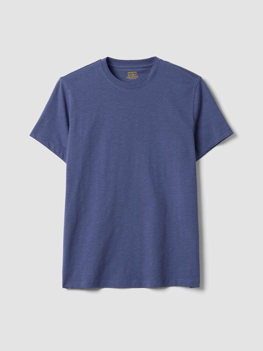 T-shirt viola in puro cotone a maniche corte regular fit_4
