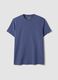 Purple pure cotton regular-fit short-sleeve T-shirt_4