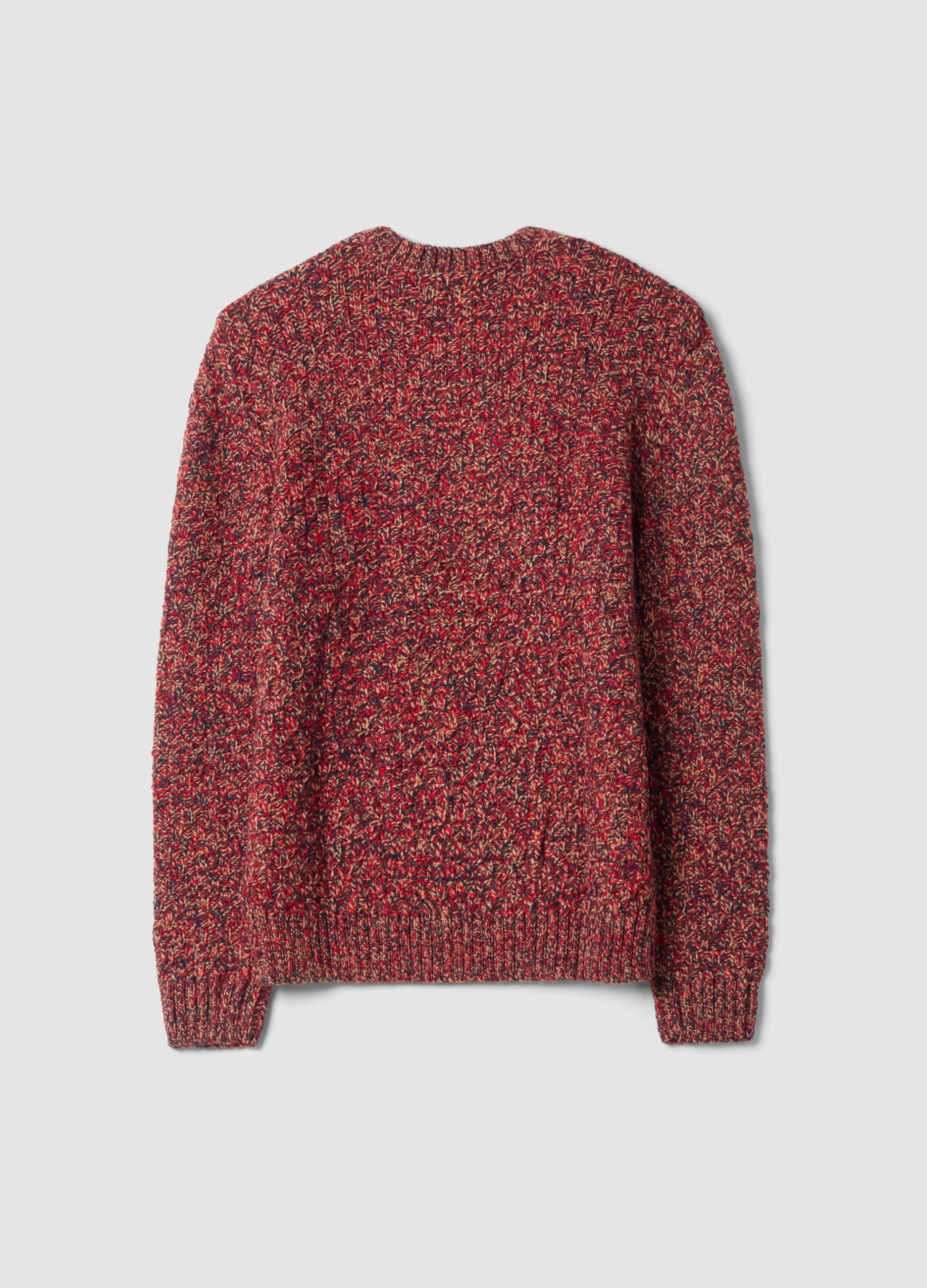 Multicolour regular-fit wool-blend crew-neck jumper