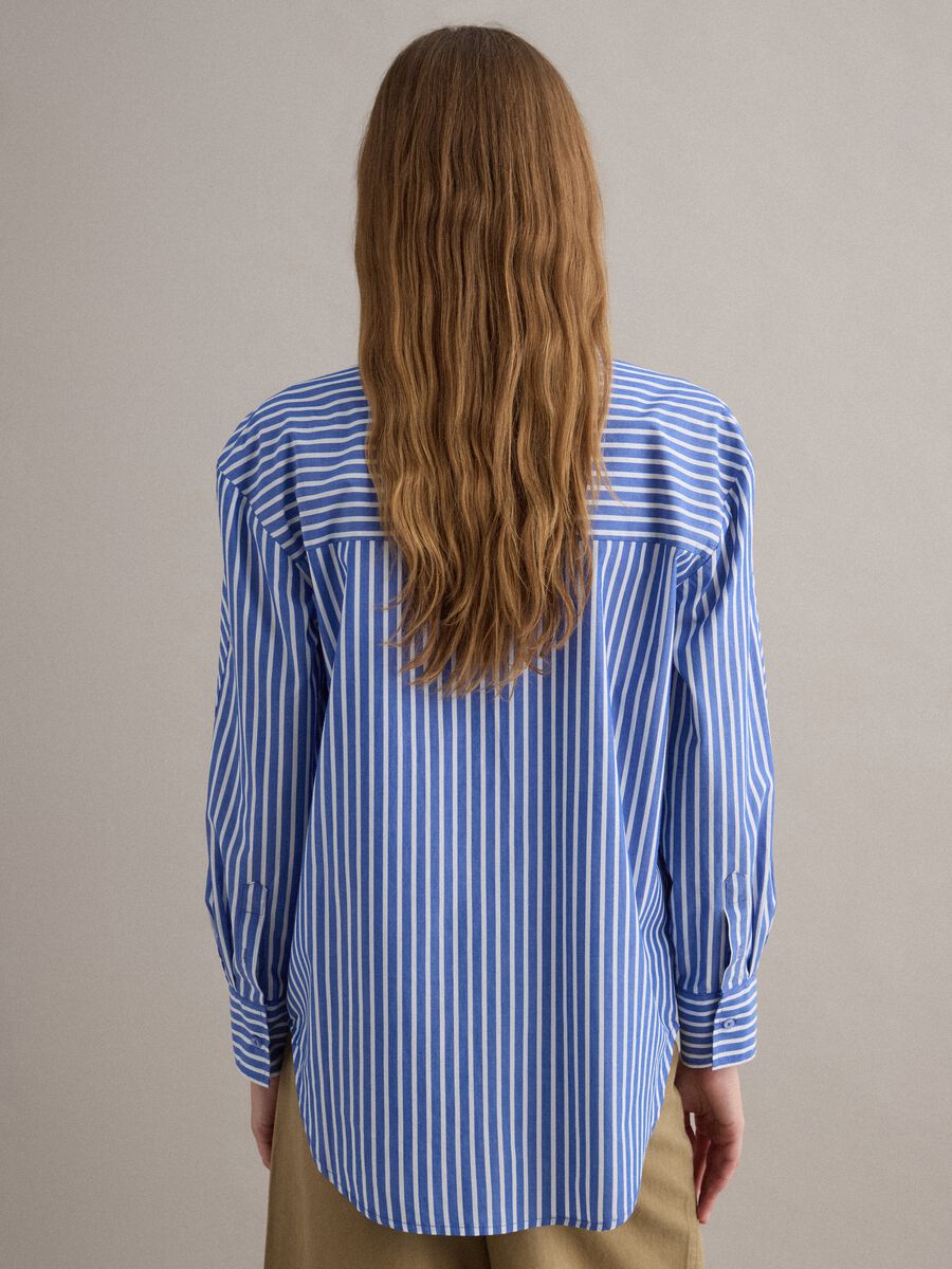 Multicolour striped regular fit pure cotton shirt with pocket_3