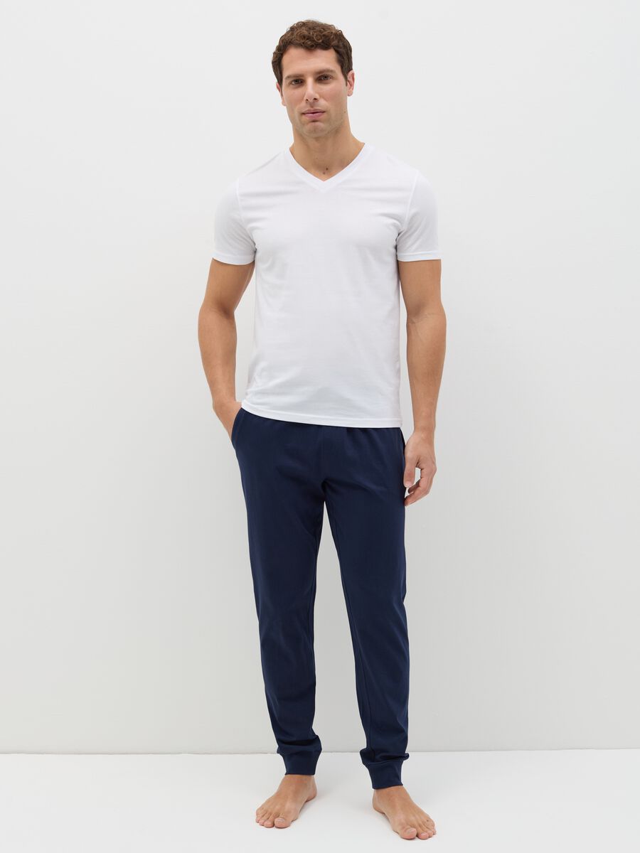 Cotton pyjama trousers with drawstring_0