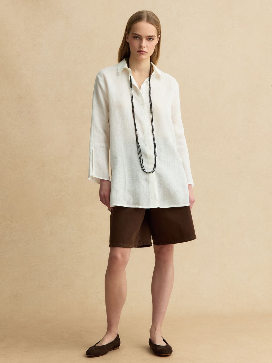 White pure linen shirt with oversized fit_2
