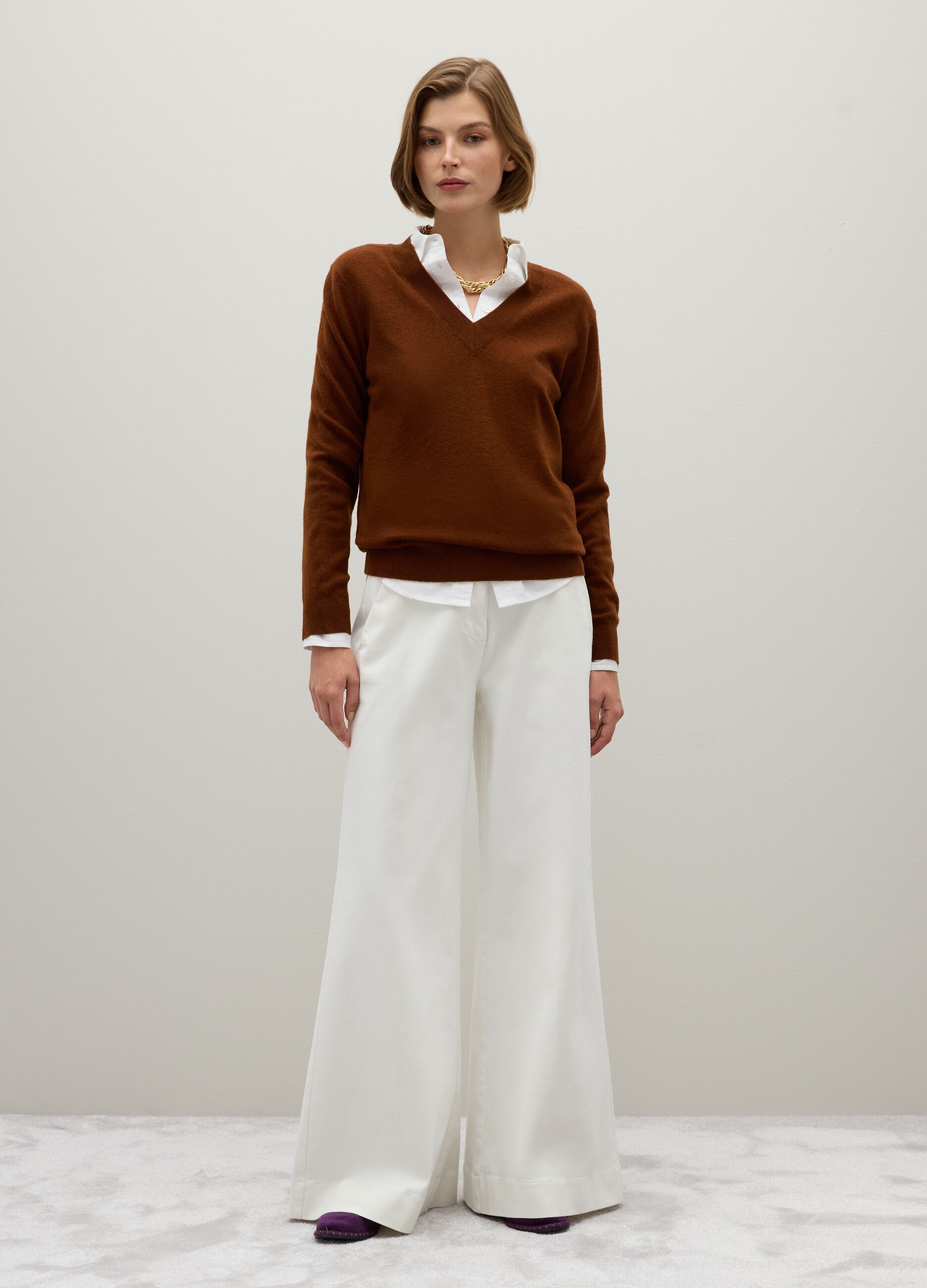 Brown pure wool jumper