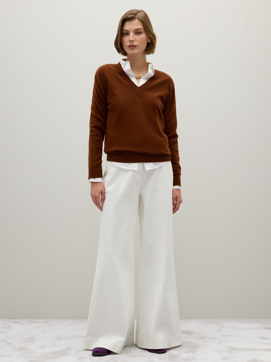 Maglione marrone in puro lana_1