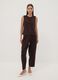 Gilet marrone in punto Milano di viscosa elasticizzata regular fit_1