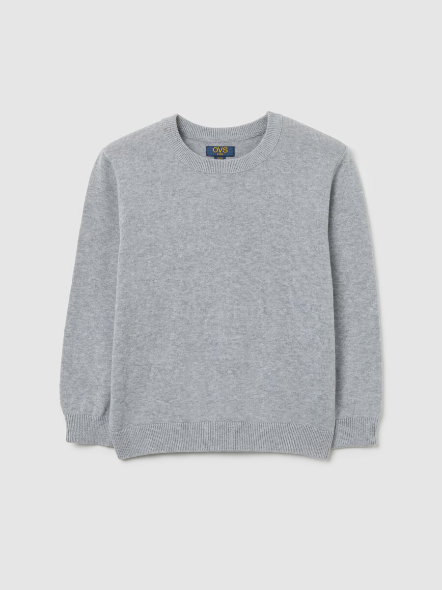 Maglione grigio da bambino in puro cotone vestibilità over_0
