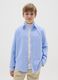 Boy's blue pure cotton regular fit shirt_0