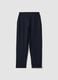 Navy blue stretch viscose regular-fit trousers_0