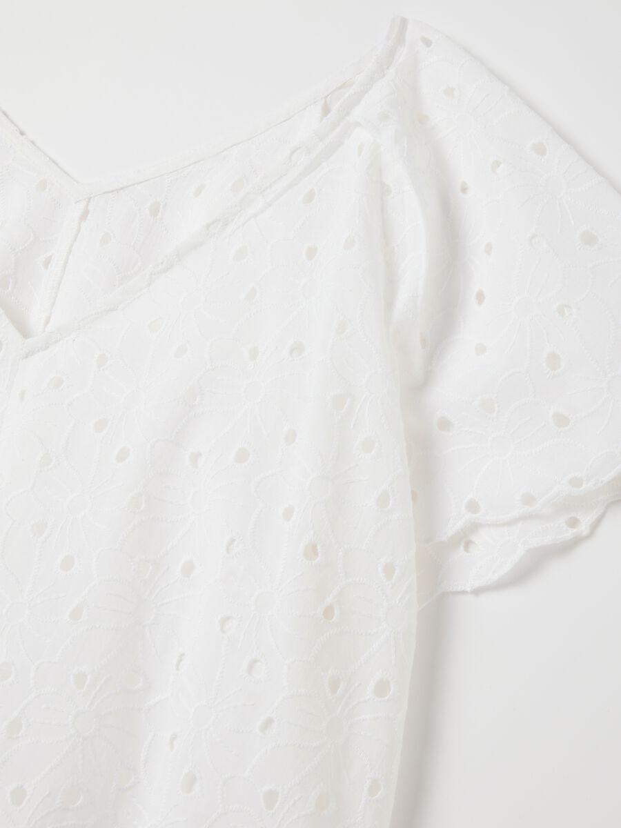 White Cotton Eyelet Blouse_5