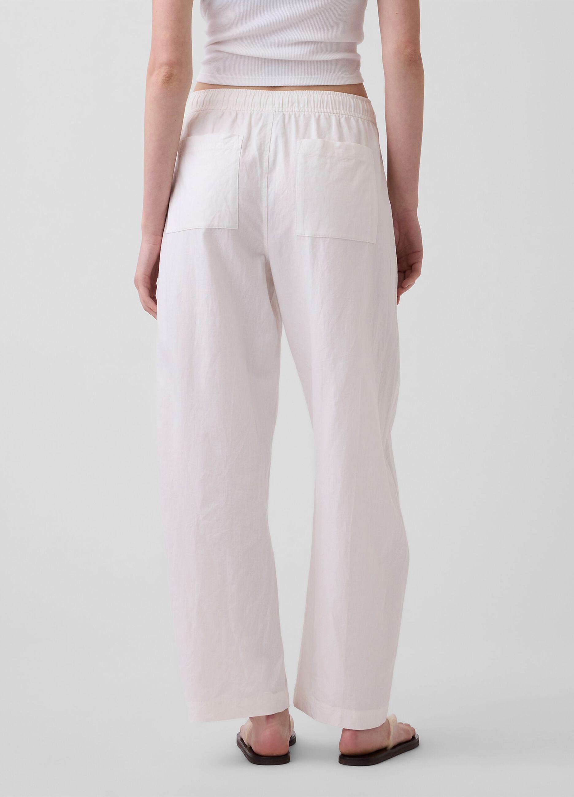 Linen-blend trousers