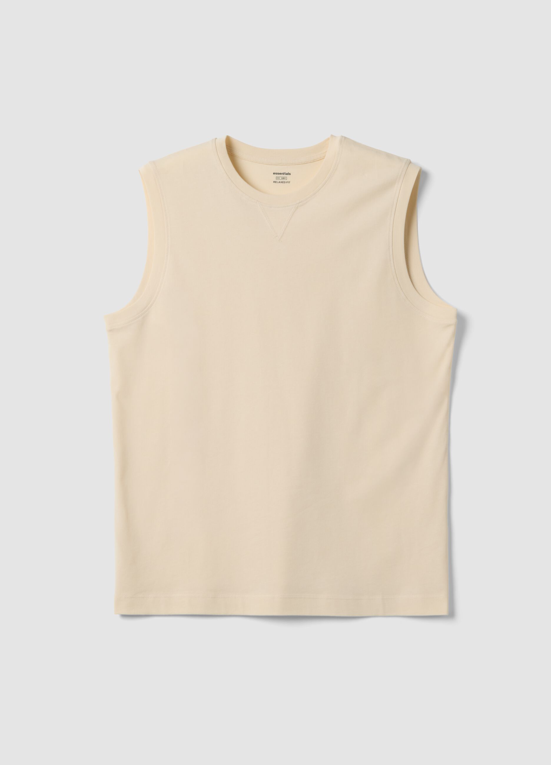 Beige pure cotton vest