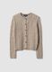Beige cable-knit wool-blend cardigan_4