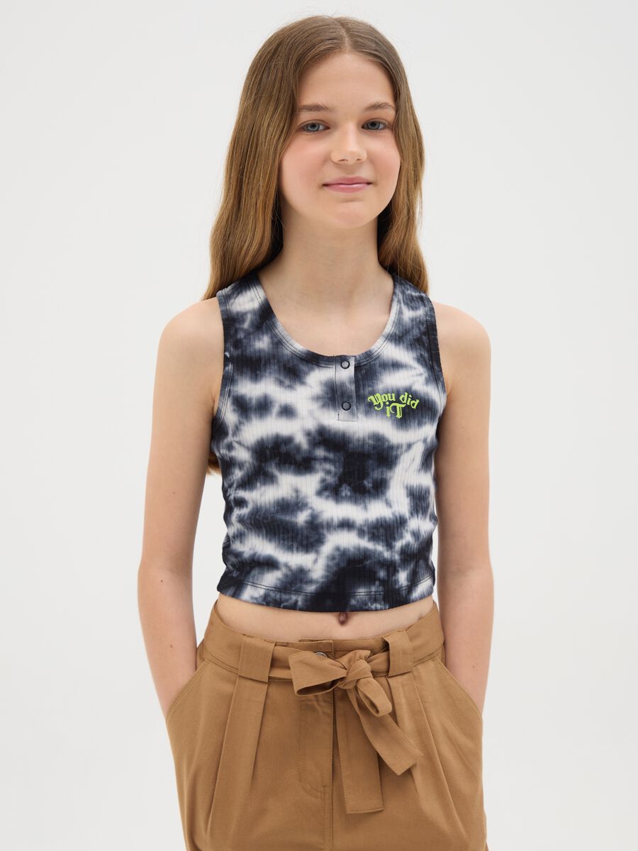Blue vest in stretch cotton_0