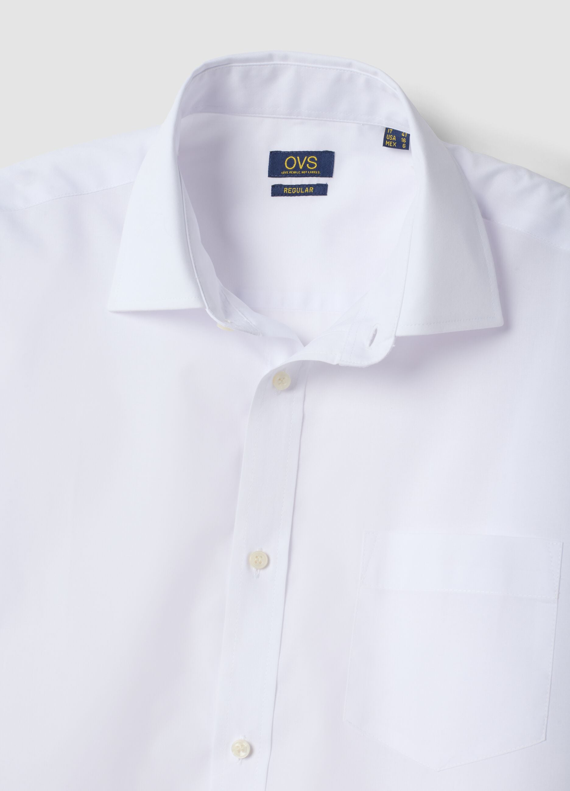 Camicia bianca regular fit con collo classico easy iron
