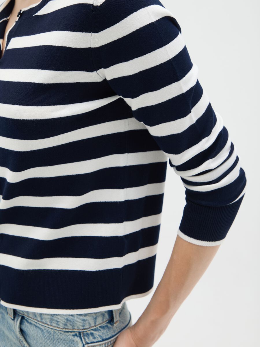 Regular fit multicolour stretch blend cardigan_2