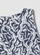 Blue stretch cotton midi dress with all-over print, regular fit_5
